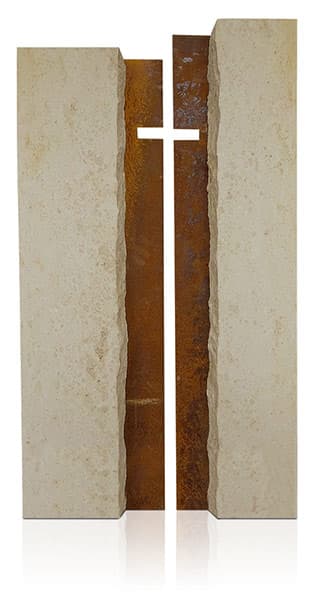 Grabdenkmal 9908* – Jura Marmor mit Corten Stahl