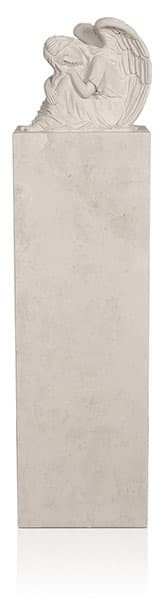 Grabdenkmal eckige Stele – Atlantic Beige mit Ornament Engel Nr. 5