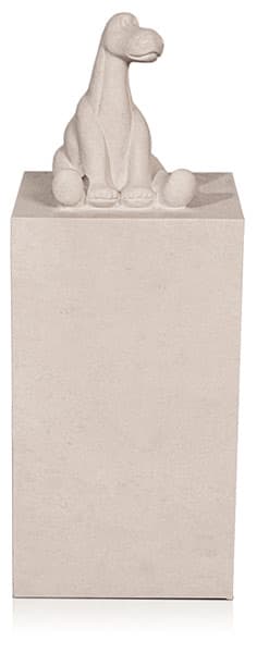 Kindergrabstein eckige Stele – Atlantic Beige mit Ornament 9996*³ Dinosaurier